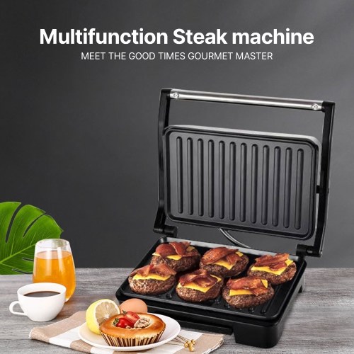 

Portable Panini Grill Press Sandwich Maker Up to 6 Slices 850W Double Side Heating Non-Stick Coated Food-Grade Steel Panini Maker with Anti-heat Handle for Breakfast Brunch Afternoon Tea