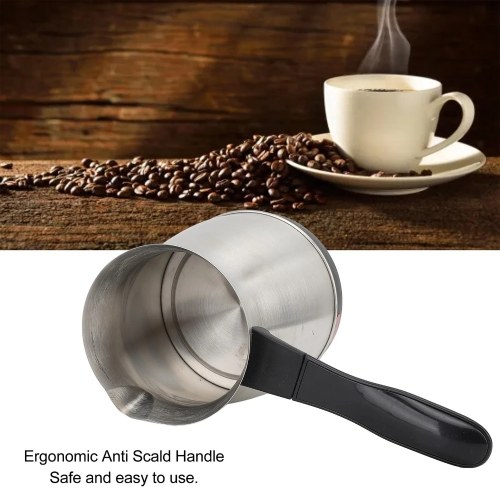 Electric Turkish Coffee Maker Machine with 600ml/20oz Coffee Pot Multifunctional Espresso Maker Tea Milk Pot 600W Stainless Steel Heating Coffee Pot with Dual Protection Ergonomic Anti-scald Handle 