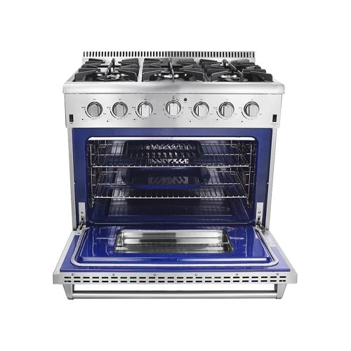 

THOR KITCHEN HRG3618U High-end Style 36" 6 Burner Gas Range 5.2 Cu. Ft Good Quality Stainless Steel Free Standing Gas Range Professional Kitchen Cooker