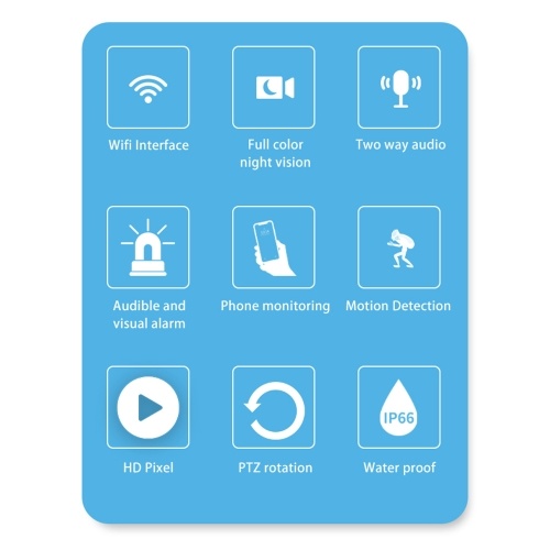 Outdoor 4MP WiFi PTZ Camera Home Security System 