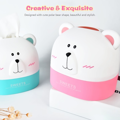 

Creative Plastic Paper Towel Box RB271 Polar Bear Tissue Box Desktop Animal Shaped Roll Paper Holder Cover