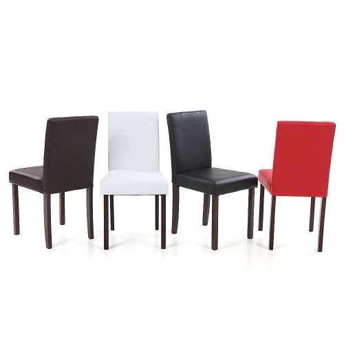 

iKayaa 2PCS/Set of 2 Modern Faux Leather Dining Chairs Wood Frame Padded Kitchen Side Parson Chairs Breakfast Stools