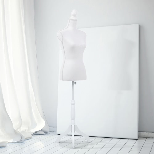 iKayaa Female Mannequin Torso Dress Form with Wood Tripod Stand Pinnable Size 34