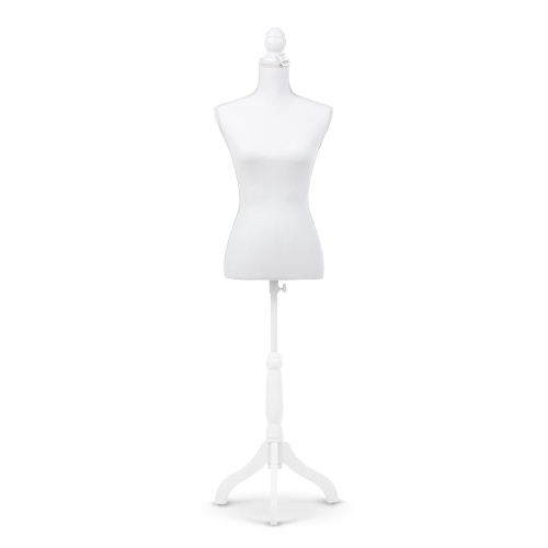 

Second Hand iKayaa Female Mannequin Torso Dress Form with Wood Tripod Stand Pinnable Size 34" 26" 35"