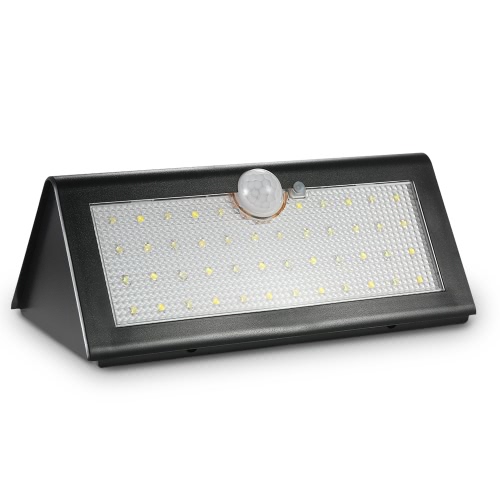 Solare esterna Luce 46 LED 800 Lumen PIR Motion sensore di luce impermeabile e senza fili a parete del giardino di Pathway recinto luce in Black (Bianco)