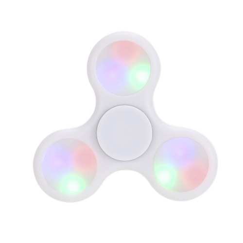New LED Lighting Light Glowing Luminous Hand Finger Tri Spinner Fidget Toy Stress Reducer Anxiety Relieves Focus Helper EDC Pocket Desktoy Gift for ADHD Children Adults