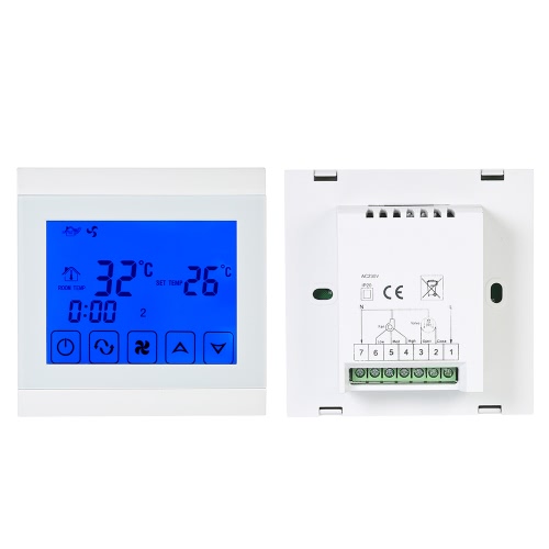 

220-230V Air Conditioner 2-pipe Thermostat with LCD Display Good Quality Touch Screen Programmable Room Temperature Controller Hom