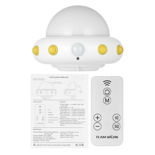 

Infrared LED Night Light Wall Baby Room Nursery Adjustable Brightness Nightlight with Remote Control AC110-240V