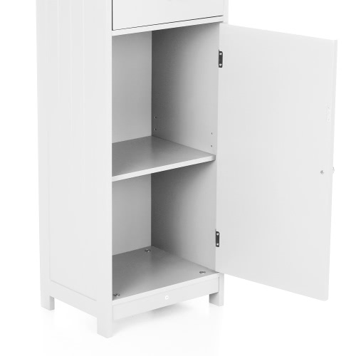 

iKayaa Modern Tower Tall Storage Cabinet with Doors & Drawer Wooden Floor Cabinet Home Furniture White/Blue