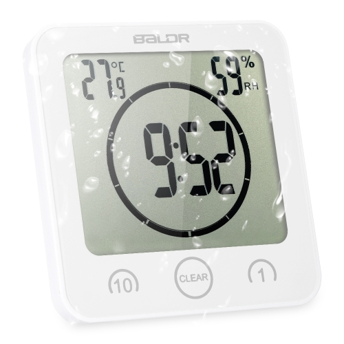 

Multifunctional Digital Clock with Large Screen Display Time Temperature Humidity Excellent LCD Shower Clock with Timer