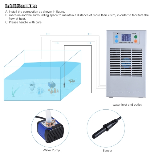 

70W Aquarium Thermostat Cooling Heating Machine Semi-conductor Water Temperature Controller with 3W Water Pump for 20L Water Tank