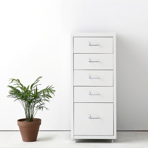 

iKayaa Metal Drawer Filing Cabinet Detachable Mobile Steel File Cabinets w/ 5 Drawers 4 Casters