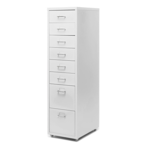 iKayaa Metal Drawer Filing Cabinet Detachable Mobile Steel File Cabinets w/ 8 Drawers 4 Casters