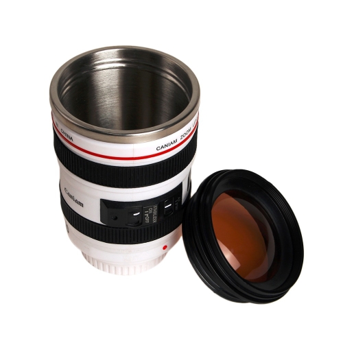 DIY Edelstahl Isolierflaschen Reise Kaffeetasse Kamera Objektiv Tasse
