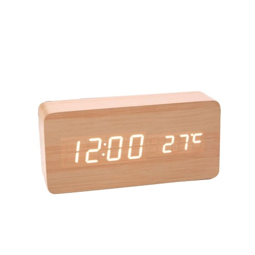 

Wooden Sound Control LED Alarm Clock