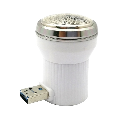 

Мужчины используют портативный USB-источник питания Электрический триммер для бороды