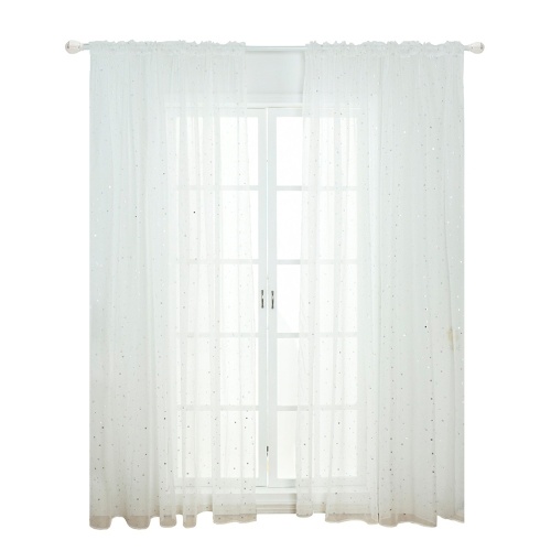 

Sheer Curtains Little Star Print Window Screen Curtains