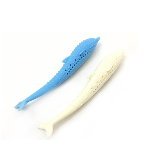 

Cat Catnip Toys Fish Shape Toothbrush with Catnip Silicone Molar Stick