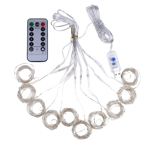 Luzes da cortina Alimentado por USB Luzes de Fadas Corda À Prova D 'Água 8 Modos de Twinkle Lights para Festas Quarto Casamento Decorações de Parede Dia dos Namorados