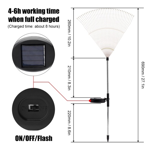 

Outdoor Solar Garden Decorative Lights 150 LED String Landscape Light-DIY Flowers Fireworks Trees for Walkway Patio Lawn Backyard,Party Decor 2 Pack