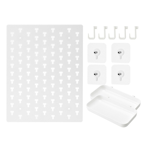 

Plastic Pegboard Wall Mounted Pegboard Shelf Storage Organizer