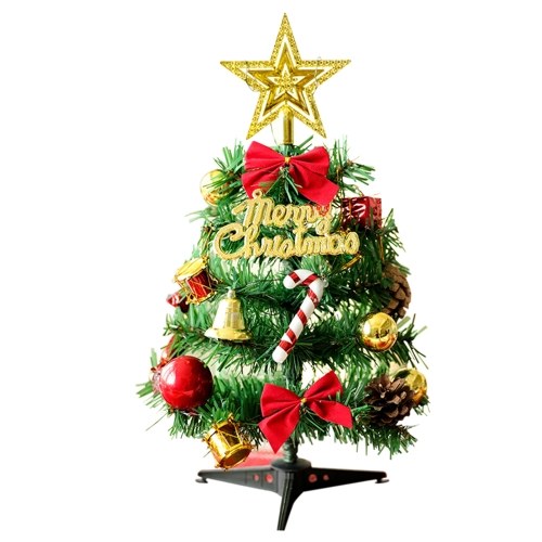 

12 Inch Christmas Tree with Hanging Decorations LEDs Fairy Lights