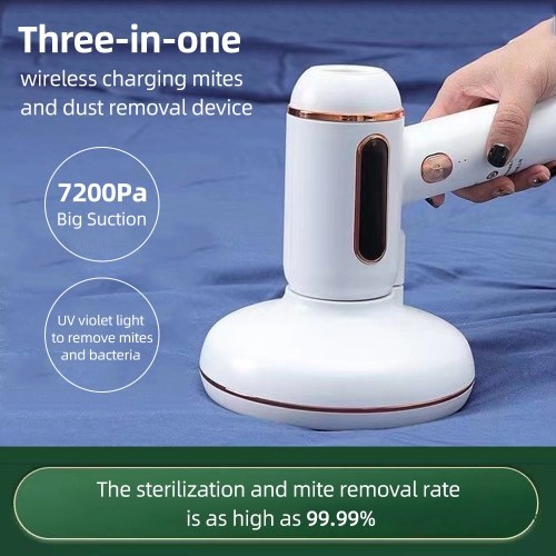 

Mite Removal Instrument Wireless Household Small 7200PA 120W Household Bed Mite Removal Machine 6000 Times/MIN Double Beats Vacuum Cleaner UV Lamp Sterilization