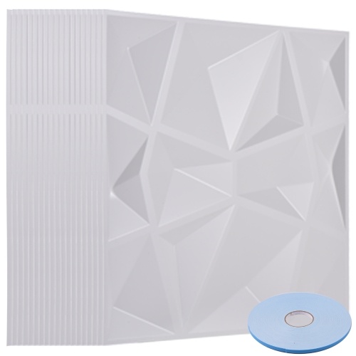

Textured Wall Panels, Rhombus Design, Decorative 3D Wall Panels for Interior Wall Decor 20 pieces
