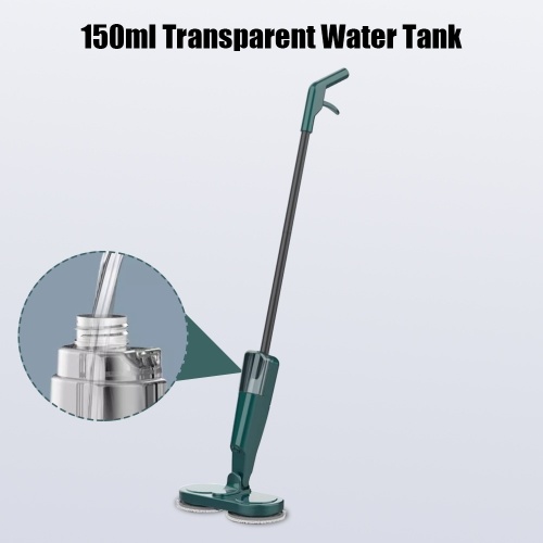 Cordless Electric Mop Dual-Motor Low Noise Electric Spin Mop with Transparent Water Tank for Tile Hardwood Marble 