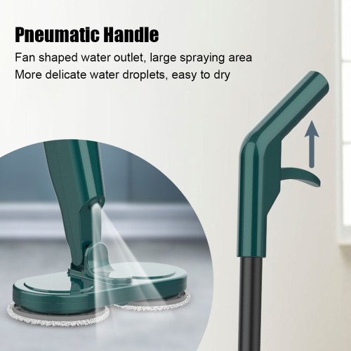 Cordless Electric Mop Dual-Motor Low Noise Electric Spin Mop with Transparent Water Tank for Tile Hardwood Marble 