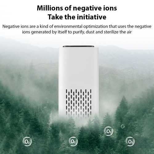 Air Purifier for Home Bedroom Portable Car Negative Ion Air Cleaner with Atmosphere Light Touch Control Type-C Power Supply Small Travel Air Purifier for Office Living Room 