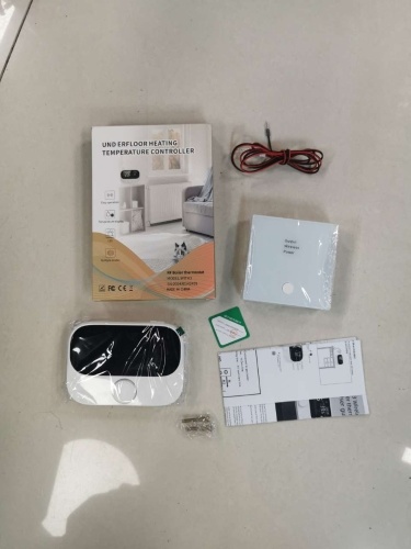 Smart Thermostat for House Boiler Heating RF433 WiFi AC Thermostat 980ft Wireless Distance APP and Voice Control LED Digital Touch Screen Programmable Thermostat with Weather Report Adjustable Knob