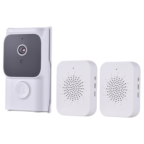 WiFi Smart Türklingel Ring Türkamera mit 2 Dingdong Chime TY App-Steuerung Infrarot-Nachtsicht Wiederaufladbare Video-Gegensprechanlage Türklingel 2-Wege-Audio für Villa Home Office Wohnungstür Verwendung
