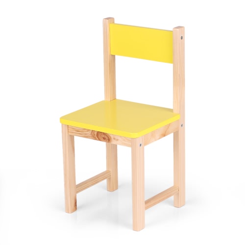 iKayaa Cute Wooden Kids Chair Stool Solid Pine Wood Children Stacking School Chair Furniture 80KG Load Capacity