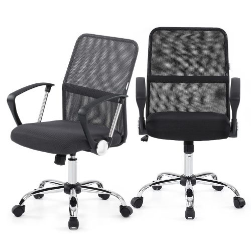 

iKayaa Ergonomic Adjustable Mesh Office Executive Chair Stool 360°Swivel Computer Task Chair Office Furniture