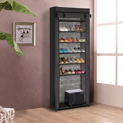 iKayaa Portable 7 Tier Shoes Organizer Rack Cabinet