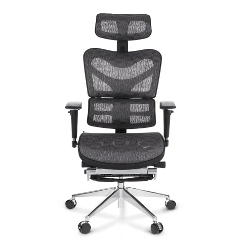 iKayaa Multi-function Adjustable Mesh Ergonomic Office Chair Swivel Tilt Executive Computer Desk Chair W/ Footrest Headrest Lumbar Support Pass ANSI/BIFMA Standard