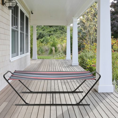 iKayaa Outdoor Garden Portable Hammock with Steel Stand