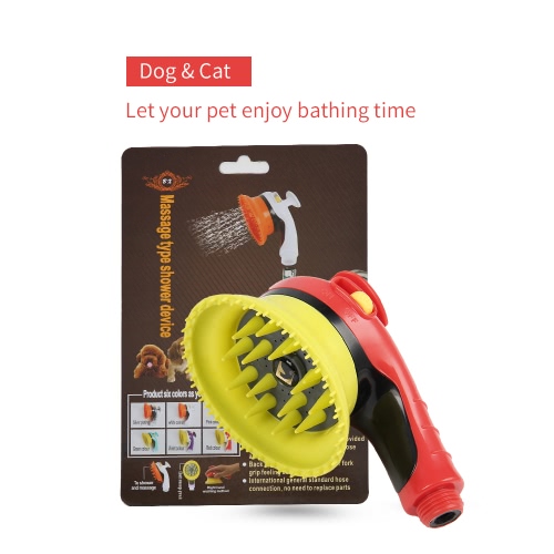 Multifuncational Handheld Pet Dog Cat Massager Shower Head Sprayer Bath Brush Grooming Tool Showerhead