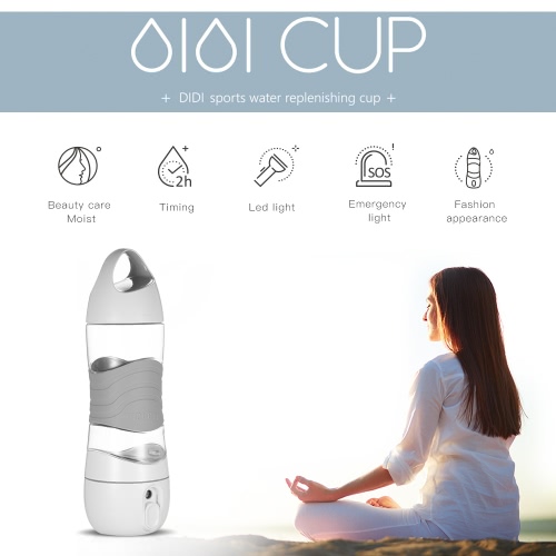 

Multifunctional Outdoor Water Bottle with Humidifier Portable Water Cup with Lighting and Drinking Remind USB Humidifier