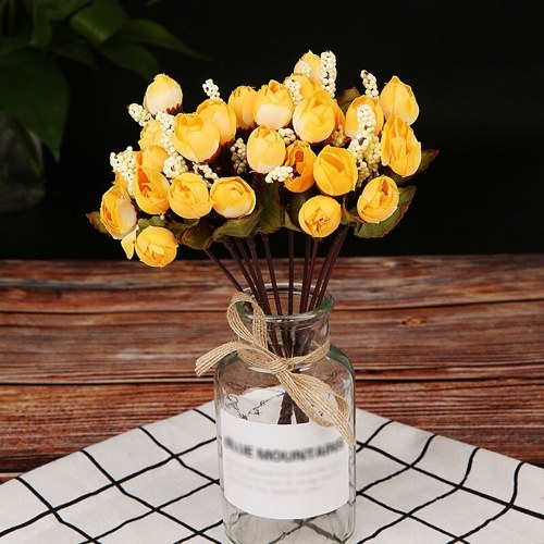 

15Pcs Rose Buds Simulation Star Bracts Bouquet Silk
