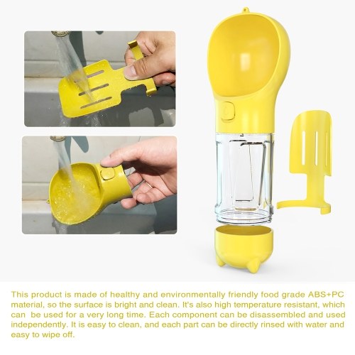 Dog Water Bottle for Walking Portable Pet Travel Water Dispenser Multi-Functional Water Cup with Poop Shovel