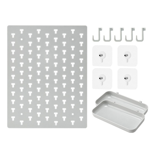 

Plastic Pegboard Wall Mounted Pegboard Shelf Storage Organizer