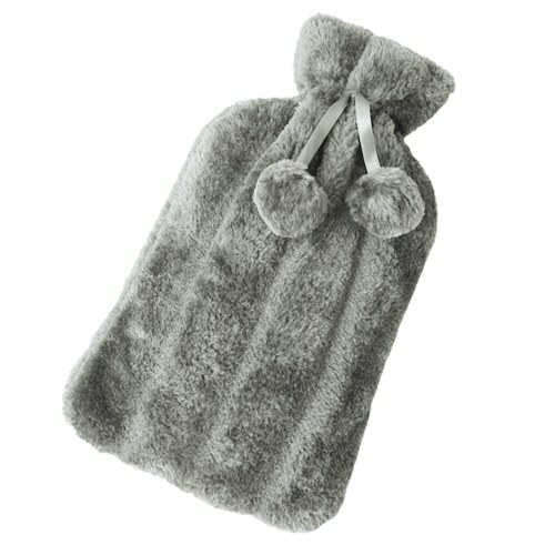 

Hot Water Bag Rubber Inner Tank Large Water Injection Port with Plush Cover Autumn Winter Water Refill Hand Warm Water Bag