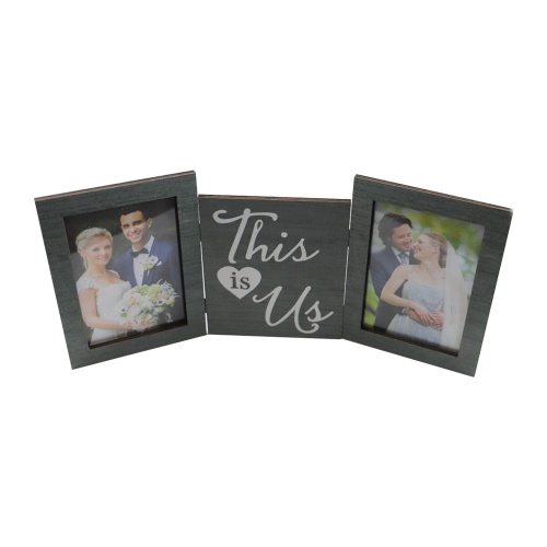 

Tri-Fold Hinged Photo Frame Wooden Picture Frame with Plexiglass Board Hinge for Wedding Tabletop Photo Display