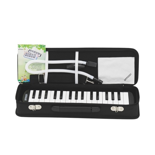 

ammoon 37 Keys Melodica Pianica Piano Style Keyboard Harmonica Mouth Organ with Mouthpiece Cleaning Cloth Carry Case for Beginners Kids Musical Gift