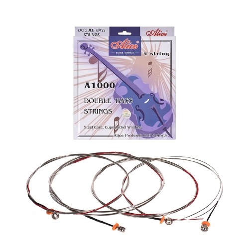 

Alice A1000 Full Set (G-D-A-E) Double Bass Strings Steel Core Cupronickel Winding, 4pcs/set