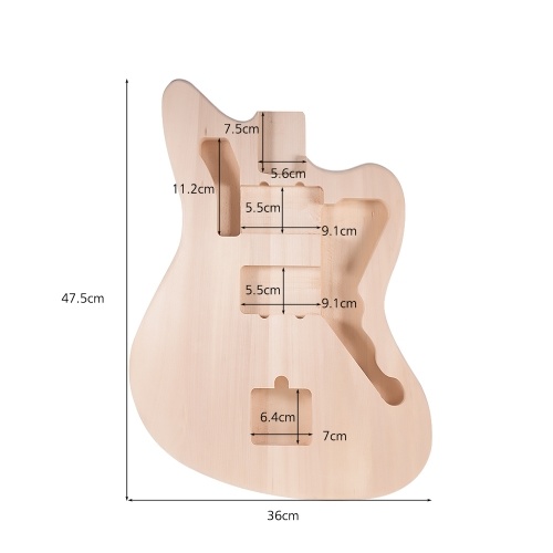 MZB-T DIY Electric Guitar Unfinished Body Guitar Barrel Blank Basswood Guitar Body 