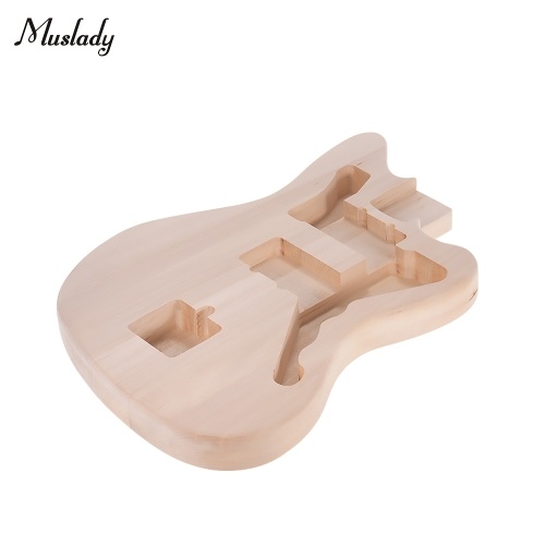 Muslady MZB-T DIY Chitarra Elettrica Corpo incompiuto Chitarra Barile Blank Basswood Chitarra Corpo Parti di Ricambio per Mustang Guiatrs
