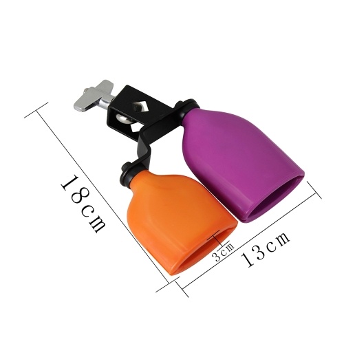 Bicolor Cowbell for Drum Set High and Low Tones Midium Size Double Mounted Bell Kit   Percussion Instruments 